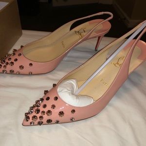 Drama pink sling back Christian loubotin heels